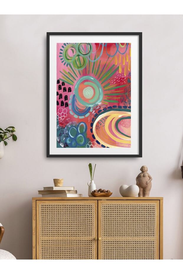 لوحة ألوان بإطار واحد مقاس 30 × 40 سم 40 × 60 سم إطار خشبي أبيض وأسود Tk/027