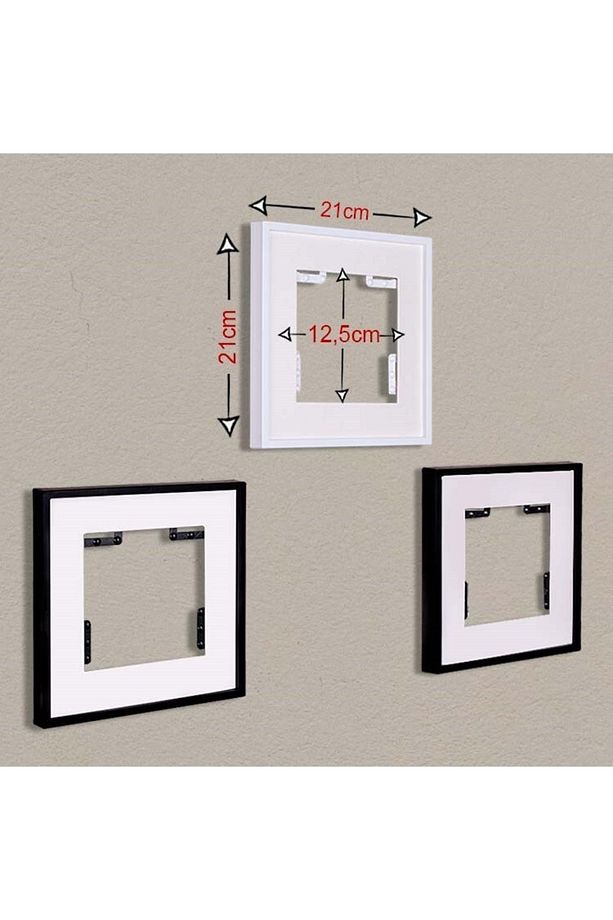 Yapışkanlı Sök Tak Paspartulu Kare Çerçeveler - 3'lü Paket - 4