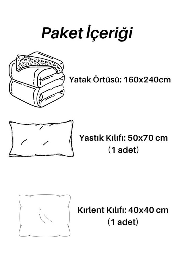 Tek Kişilik Pike, Yatak Örtüsü 3 Parça Set - 4