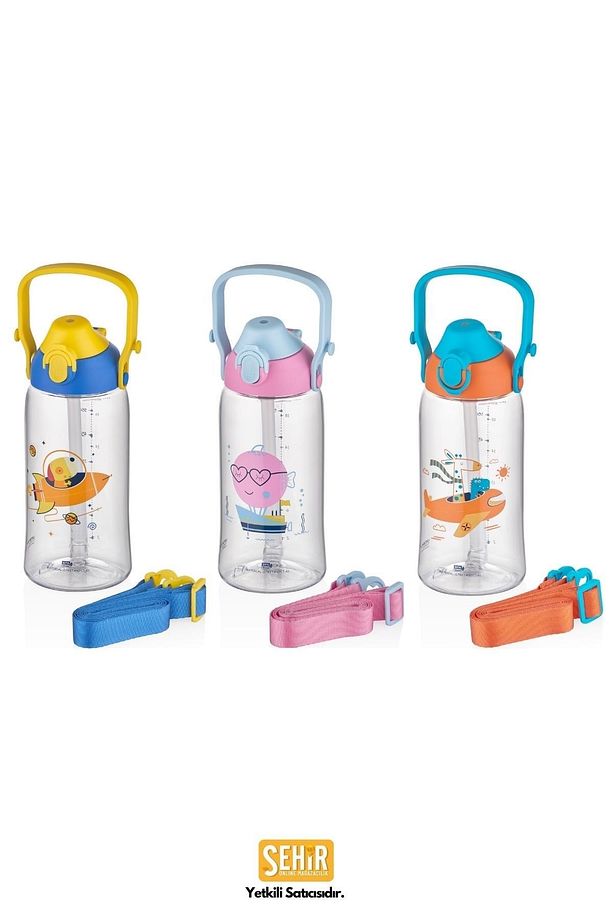 730ml  Askılı Kulplu Pipetli/pipetsiz Kullanım Tritan Çocuk Su Matarası - 7