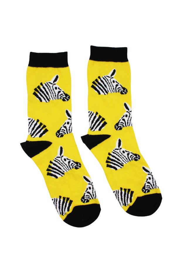 Unisex Colorful Zebra Patterned Socks Cheerful Socks
