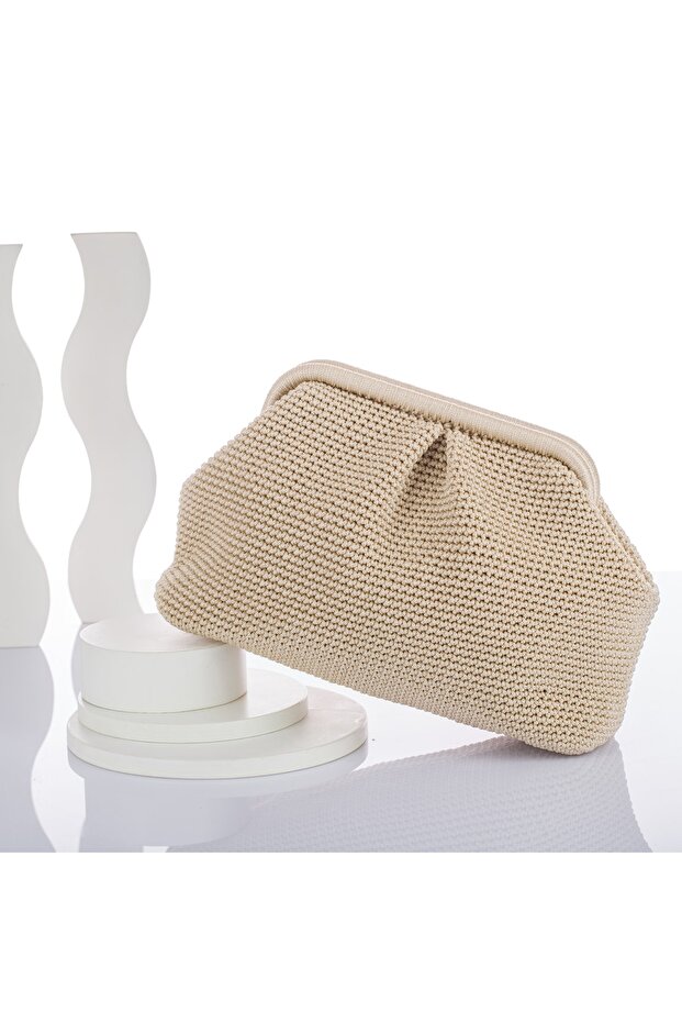 Bej Clutch Çanta