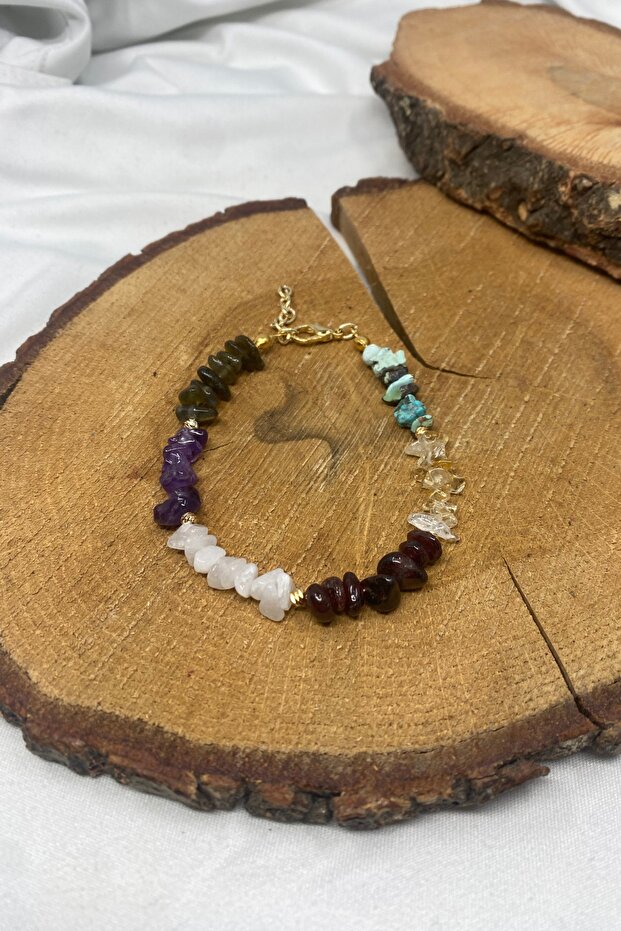 Citrine Amethyst Moon Stone Jade Red Agate Turquoise Natural Stone Handmade Special Design Chakra Bracelet