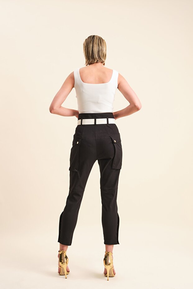 Kemerli Pantolon - 5