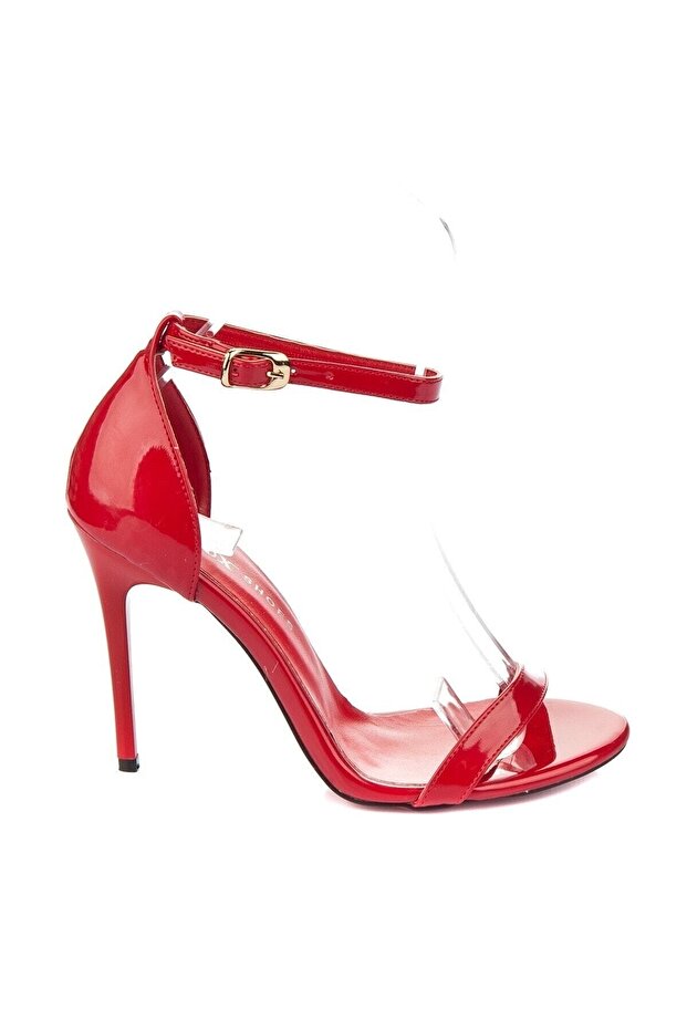 Červené lakované dámské boty na podpatku 7749112608 - 3