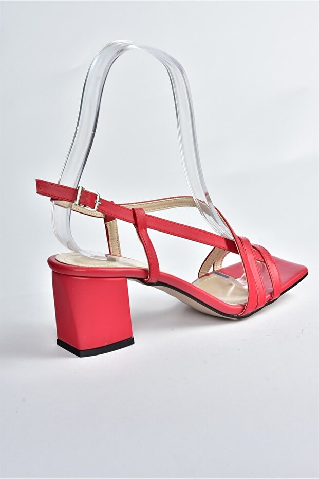 Červené dámské boty na podpatku H922741009 - 6