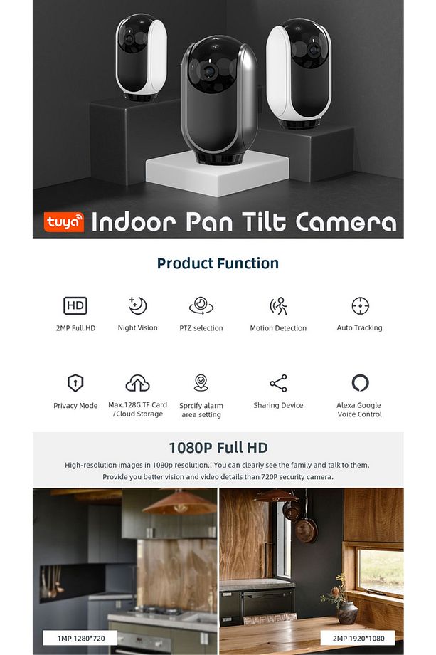 -3060 2mp Ip Wıfı Pt Camera 1080p Two-way Audıo - 1