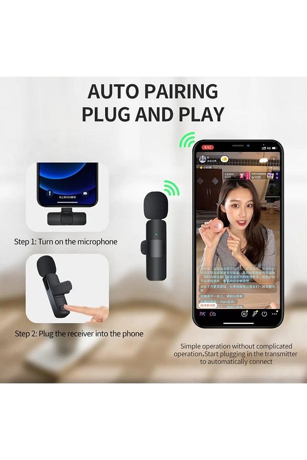 Iphone Uyumlu Kablosuz Yaka Mikrofonu, Taşınabilir, Wireless Ios, Lighting Uyumlu Yaka Mikrofonu - 4