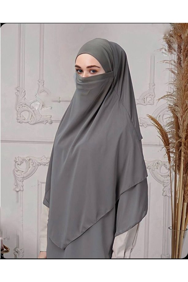 Şal Hazır Peçeli Pratik Eşarp Tesettür Hijab 3 Katman - Örtüsü Sufle - 3