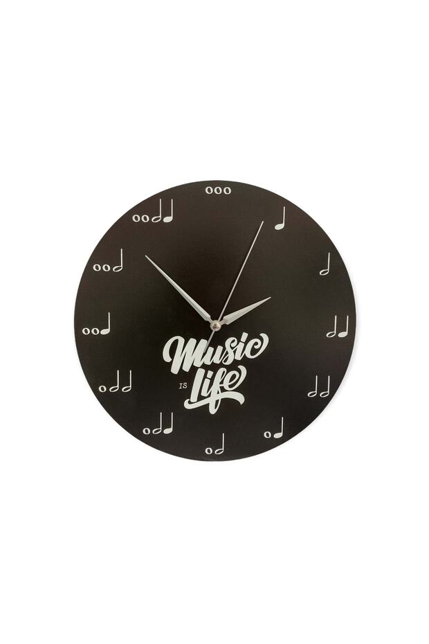 Decorative Black Music Notes Theme Round Wall Clock - 4