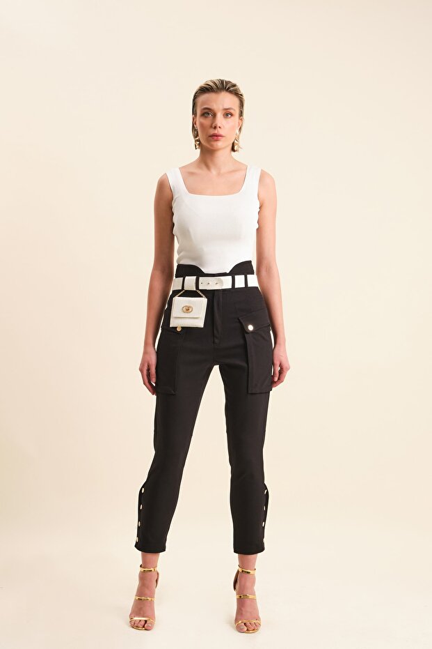 Kemerli Pantolon - 1