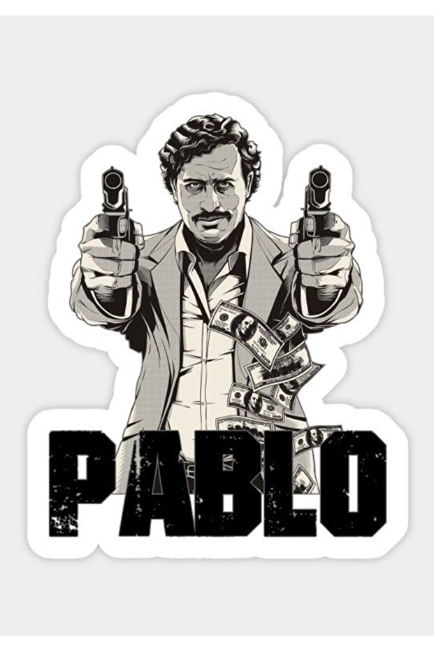 Pablo Escobar Car, Motorcycle, Helmet, Laptop, Glass Sticker 14x12 cm