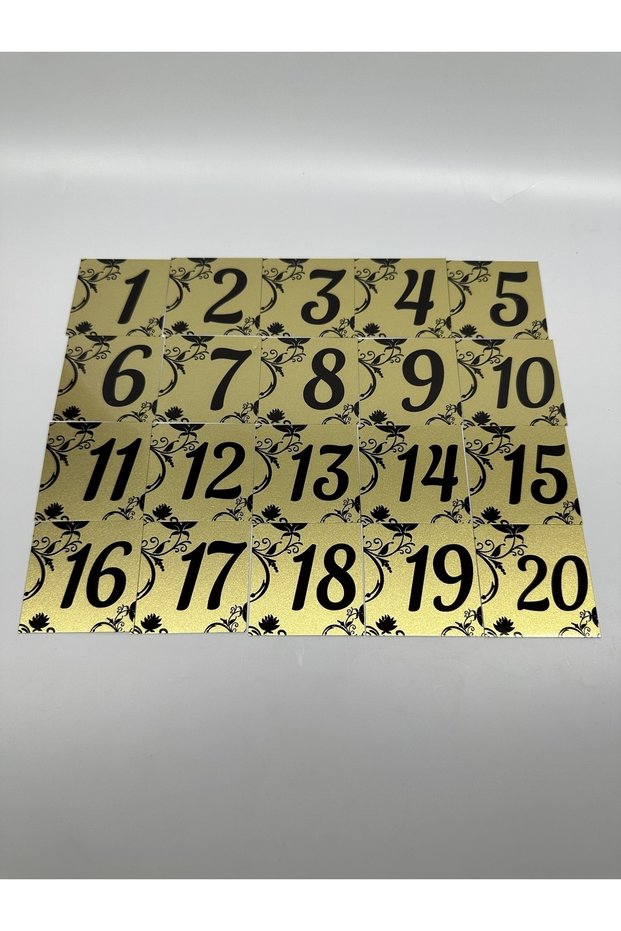 15X15 cm Metal Door Table Cabinet Number 20 Gold Color