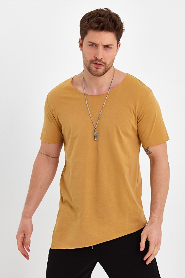 Ασύμμετρο μπλουζάκι Basic Open Collar - 2
