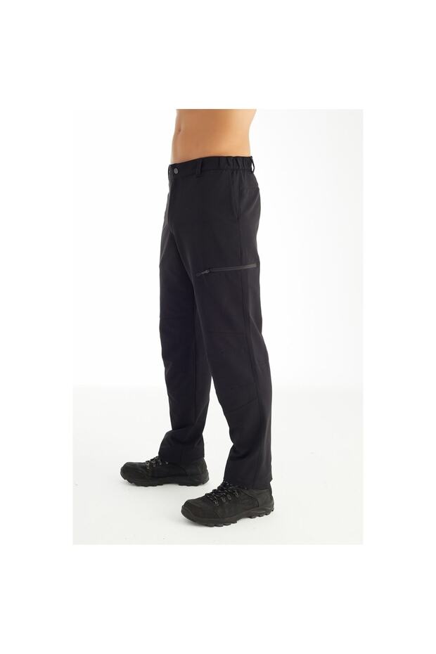 Outdoor - Men's Black Lycra Summer Sports Trousers - 2178-06