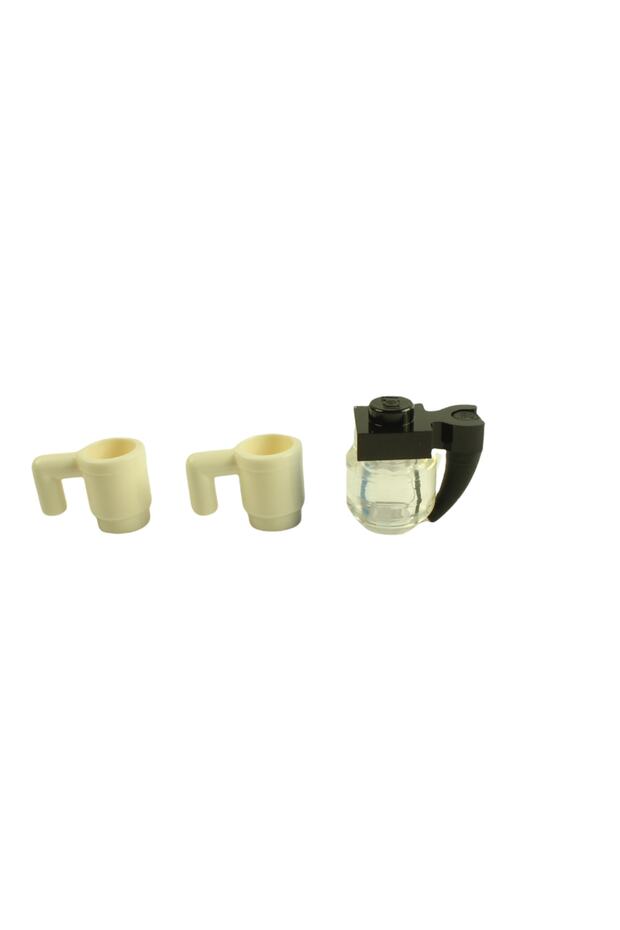 Orjinal Aksesuar Moc Custom Minifigür Modular Building Bina 2 Adet Bardak Fincan Kahve Demliği - 1