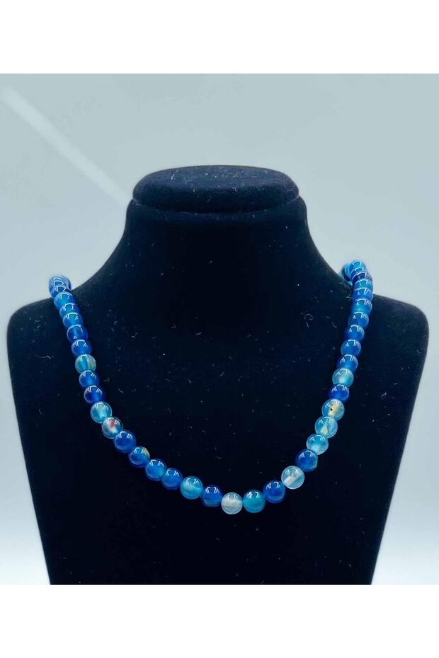 Agate Natural Stone Necklace 6 Mm