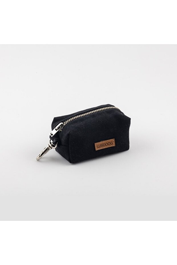 Black Canvas Dog Waste Bag Carrier Poop Bag Carrying Bag Excrement Bag