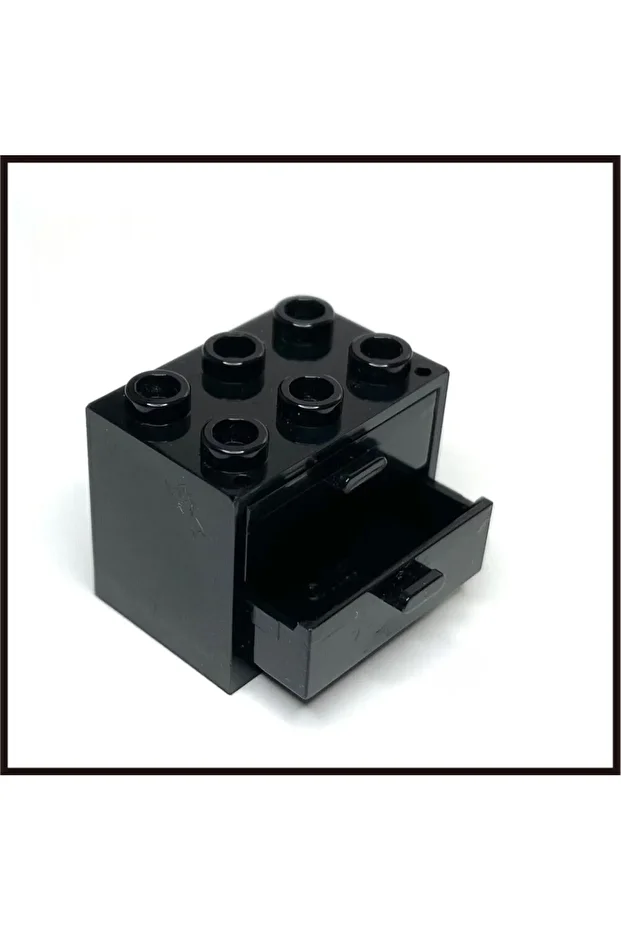 Orjinal Aksesuar Moc Custom Minifigür Modular Building Bina Ofis Oda Siyah Çekmece Siyah Dolap - 1