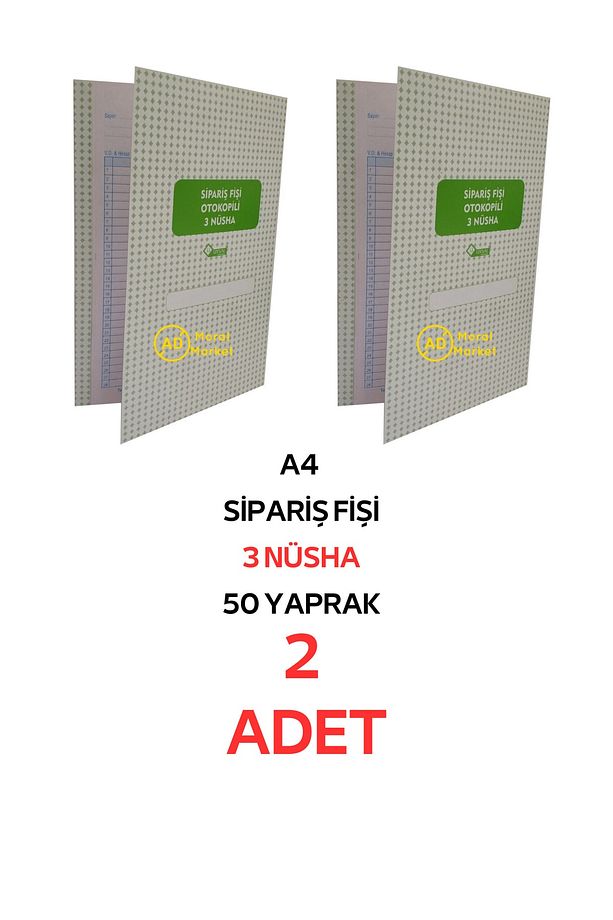 A4 Sipariş Fişi 3 Nüsha 50 Yaprak 2 Li Paket - 1