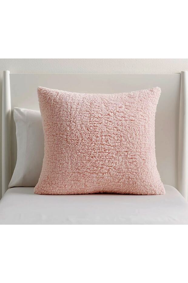 Plush Teddy Puffy Decorative Pillow Cushion Cover Pink Powder 43x43