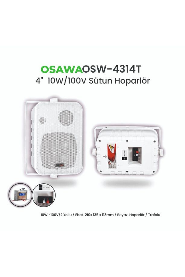 Osw–4314t 10 Cm 10w 100v Trafolu Sütun Hoparlör - 2