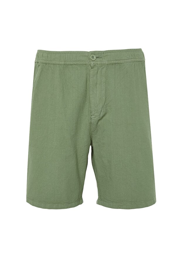 Haki Loose Fit Pamuklu Bağcıklı Şort TMNSS23SR00056 - 7