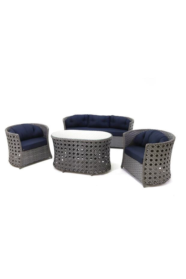 Monalin Mobilya Comfort 5 Kişilik Rattan El Örgüsü Bahçe & Balkon & Teras Lüks Oturma Grubu - 3