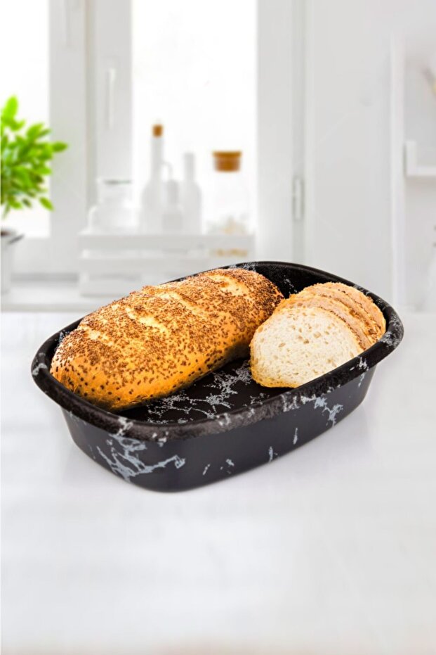 سلة خبز بلاستيكية منقوشة بالرخام - 1