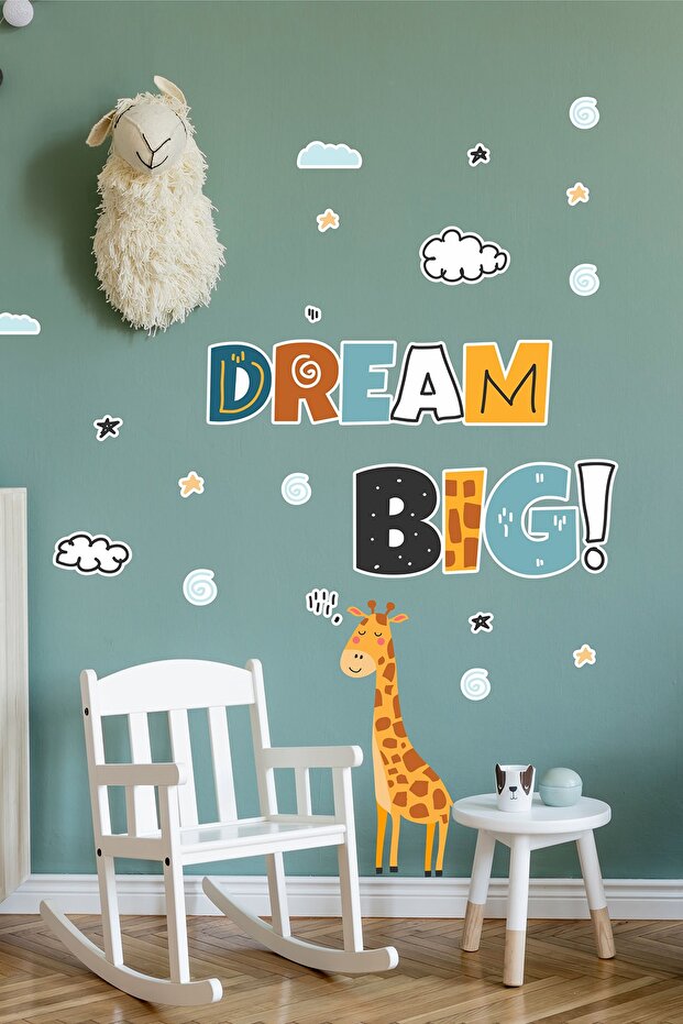Giraffe Themed Kids Room Wall Sticker Set