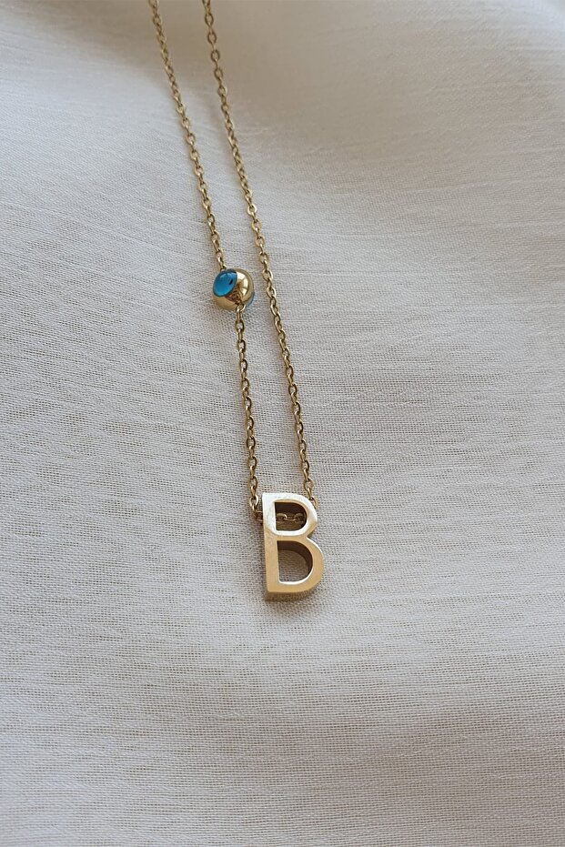 Çelik Harf Kolye - B - 1