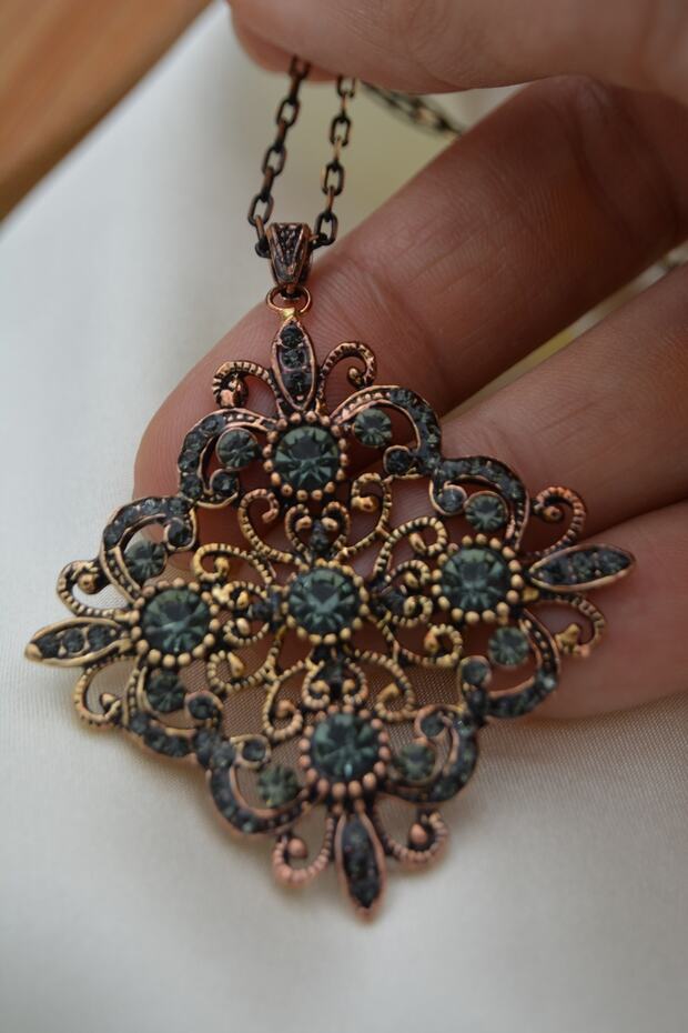 Kolye Antrasit Bronz Madalyon - 1