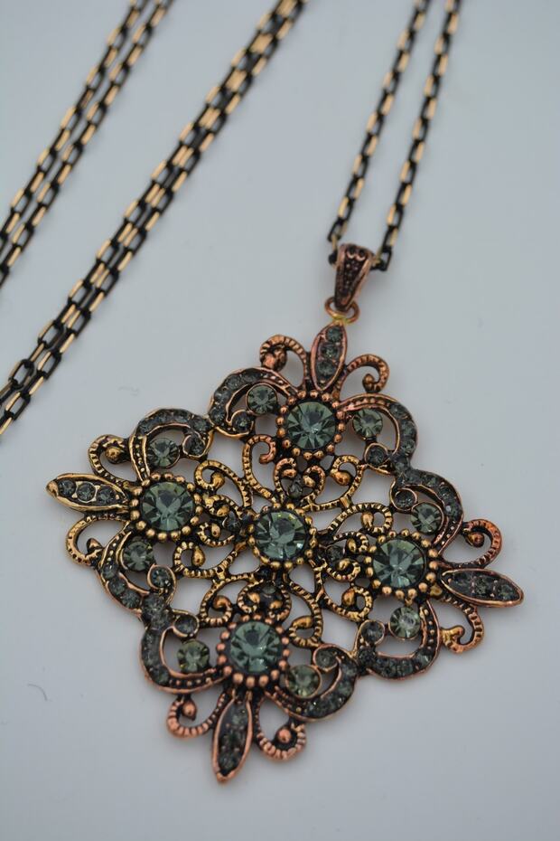 Kolye Antrasit Bronz Madalyon - 6