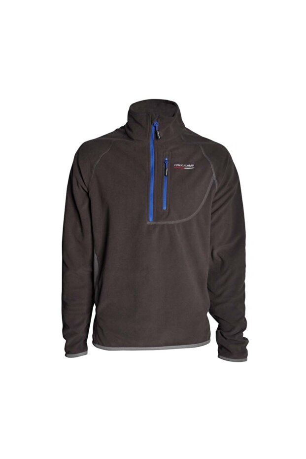 Unisex Siyah Polar Man Half Zipper Fleece - 1