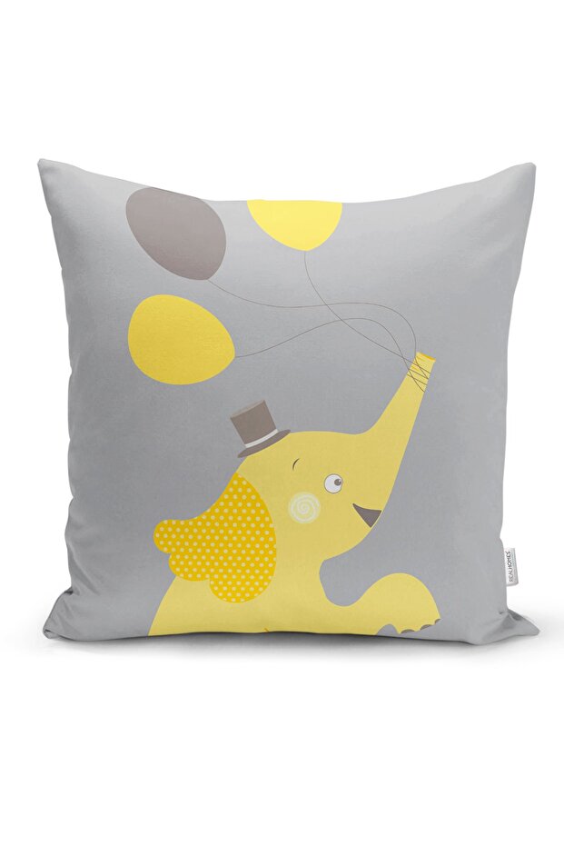 Yellow Zigzag I Love Animal Patterned Children's Room Pillowcase