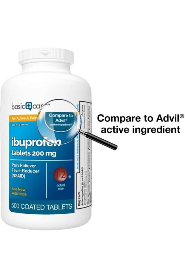 Basic Care Ibuprofen Tablets 200 Mg 500 Tablet - U.s.a - 5
