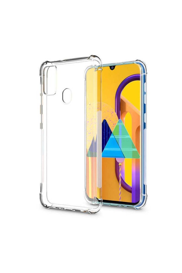 Teleplus Samsung Galaxy M30S Case Ultra Protection Transparent Anti Shock Case + Glass Screen Protector