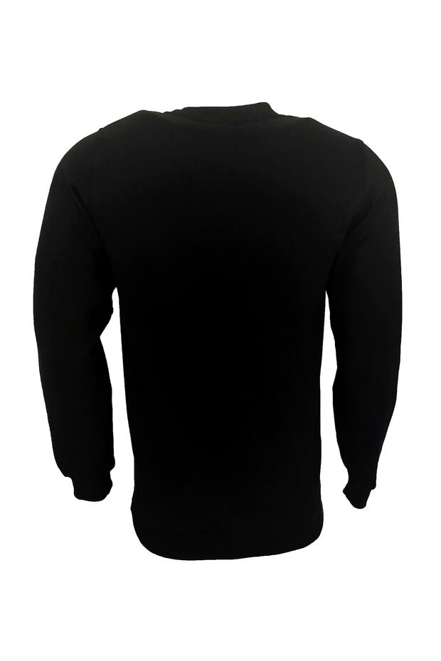 سويت شيرت أسود أساسي للجنسين - 2