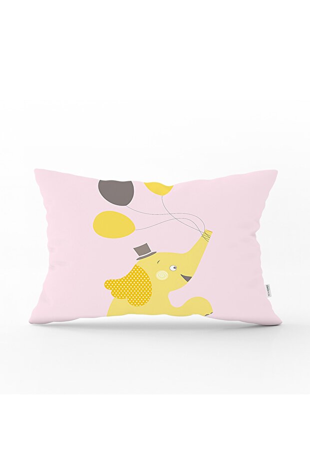 Pink Grey Zigzag Background I Love Animal Kids Room Rectangular Pillowcase