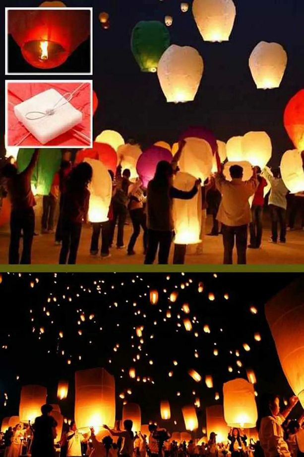 Dilek Feneri Gece Gökyüzü Dilek Balonu 10 Adet - 2