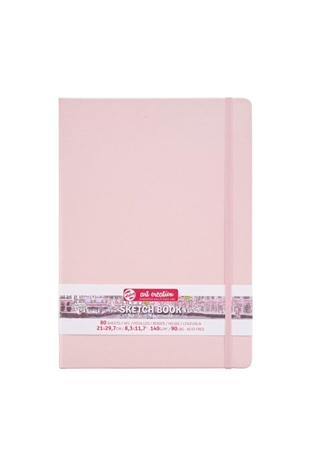 Sketchbook Hard Cover Sketch Drawing Notebook 21x29 CmA4 140 Gr 80 Yp Pastel Pink
