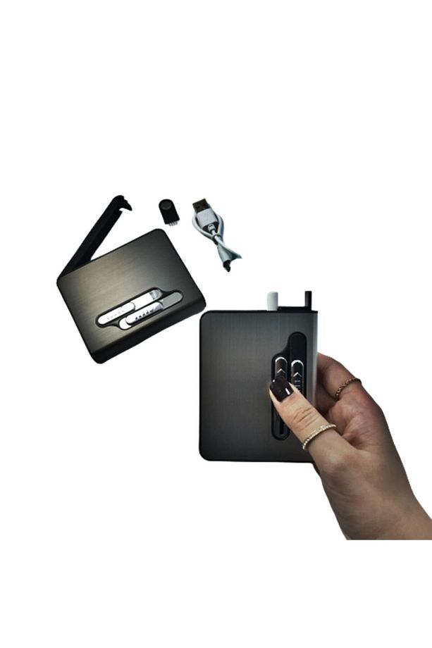 Usb Şarjlı Kısa Sigara Çıkaran Çakmaklı Tabaka - 1