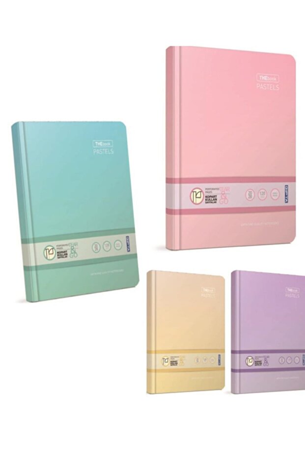 دفتر ملاحظات بغطاء صلب بخيوط من Thebook باستيل مقاس 20 × 28 سم 200 ورقة مخططة 3-3304000-2011
