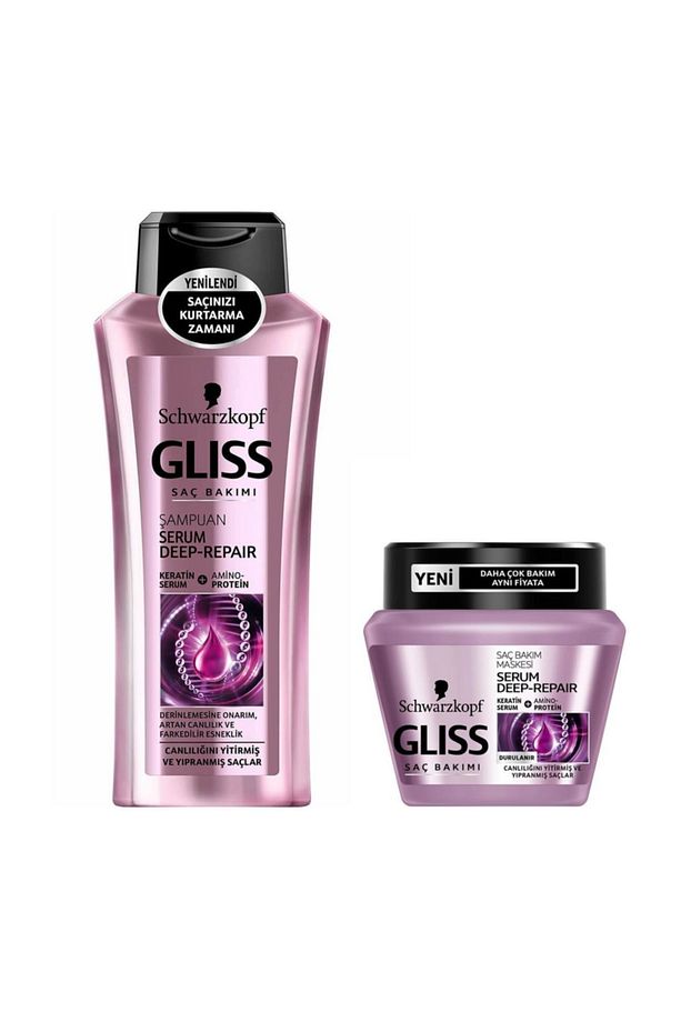 Schwarzkopf Serum Deep Repair Şampuan 360 ml + Serum Deep Repair Maske 300 ml - 1