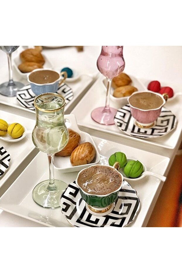 Colorful 6-Person 6-Piece Coffee Side Glass Water Glass Set