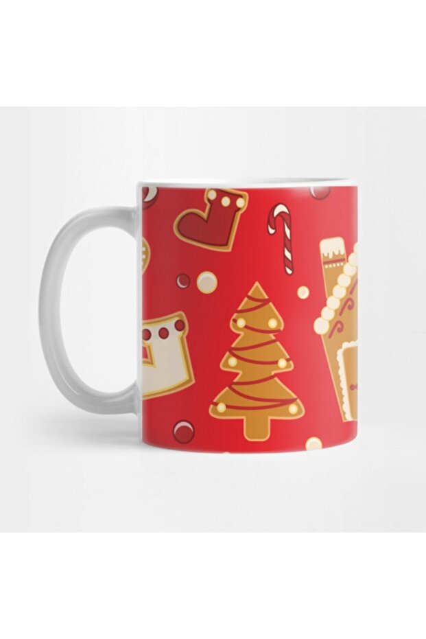 كوب بنمط خبز الزنجبيل الأحمر لعيد الميلاد، هدية، هدية، هدية، هدية - 1