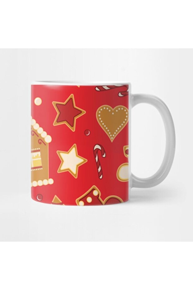 كوب بنمط خبز الزنجبيل الأحمر لعيد الميلاد، هدية، هدية، هدية، هدية - 2