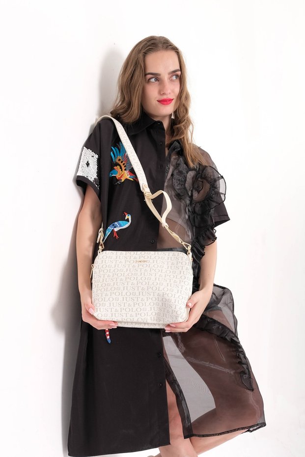 Women's Cream Cross Shoulder Bag