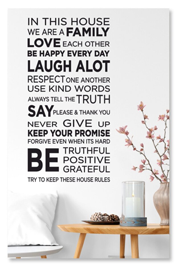 House Rules - Be Happy Everyday In This House Decorative Wall Sticker