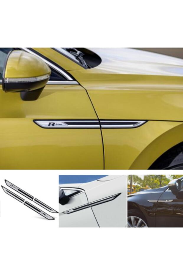 Vw R-line Passat Fender Coat of Arms Abs Plastic - Nickel Plated and Black Color Passat B6-b7-b8-cc Compatible